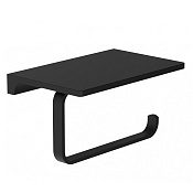 Wonzon & Woghand Eclipse Держатель туалетной бумаги с полочкой, подвесной, цвет: черный матовый WW-9126-BL