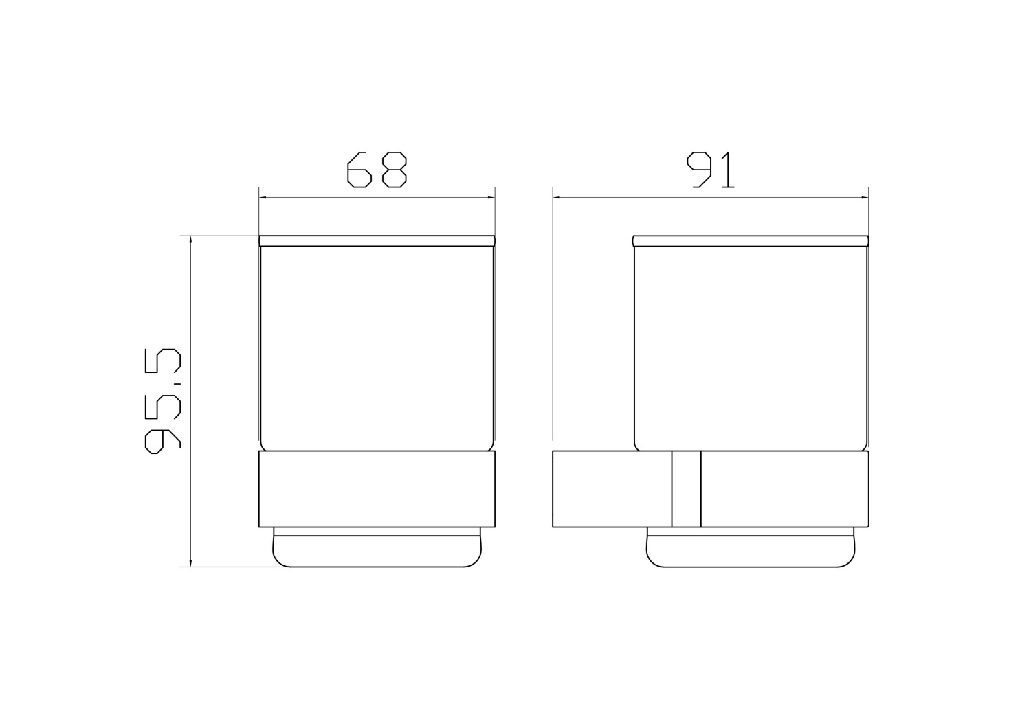 Wonzon & Woghand Carbon Стакан подвесной, стеклянный, цвет: черный матовый WW-7721