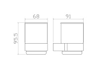 Wonzon & Woghand Carbon Стакан подвесной, стеклянный, цвет: черный матовый WW-7721