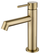 Wonzon & Woghand Смеситель для раковины, излив 12 см, цвет: брашированное золото WW-H1063-BG