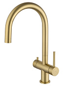 Wonzon & Woghand Смеситель для кухни с возмож. подключить фильтр, излив 21,4 см, цвет: браш. золото WW-3211-BG