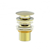 Wonzon & Woghand Донный клапан для раковины с переливом, цвет: брашированное золото WW-88SS01-BG