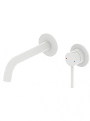 Wonzon & Woghand Stick Смеситель для раковины встраиваемый, излив 19,5 см, цвет: белый матовый WW-88869017-MW