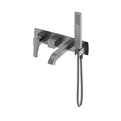 Wonzon & Woghand Flex Смеситель для ванны встраиваемый, излив 19,3 см, цвет: темный графит WW-88889072-BGM