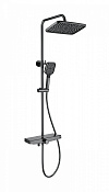 Wonzon & Woghand Душевая стойка: термостат, верхний и ручной душ, шланг, цвет: темный графит WW-B3098-A-BGG