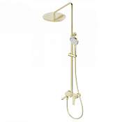 Wonzon & Woghand Brilliant Душевая стойка: смеситель, верхний и ручной душ, цвет: брашир. золото WW-88047079-BG