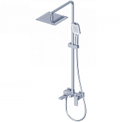 Wonzon & Woghand Cube 2.0 Душевая стойка: смеситель, верхний и ручной душ, шланг, держат, цвет: хром WW-88047068-CR