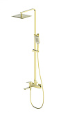 Wonzon & Woghand Edge Душевая стойка: смеситель, верхний и ручной душ, шланг, цвет: брашир. золото WW-88739003-BG