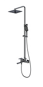 Wonzon & Woghand Edge Душевая стойка: смеситель, верхний и ручной душ, шланг, цвет: темный графит WW-88739003-BGM