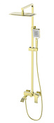 Wonzon & Woghand Fit Душевая стойка: смеситель, верхний и ручной душ, шланг, цвет: брашир. золото WW-88739009-BG
