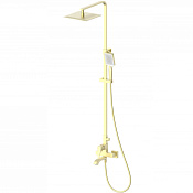Wonzon & Woghand Flex Душевая стойка: смеситель, верхний и ручной душ, шланг, цвет: брашир. золото WW-88047072-BG