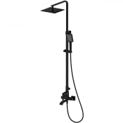 Wonzon & Woghand Flex Душевая стойка: смеситель, верхний и ручной душ, шланг, цвет: черный матовый WW-88047072-MB