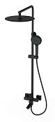 Wonzon & Woghand Frame Душевая стойка: смеситель, верхний и ручной душ, шланг, цвет: черный матовый WW-88739010-MB
