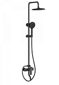 Wonzon & Woghand Душевая стойка: смеситель, верхний и ручной душ, шланг, держат, цвет: темный графит WW-AE3354-BGG