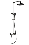 Wonzon & Woghand Muse Душевая стойка: смеситель, верхний и ручной душ, шланг, цвет: темный графит WW-A30653-BGG