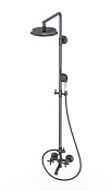 Wonzon & Woghand Retro Душевая стойка: смеситель, верхний и ручной душ, шланг, цвет: темный графит WW-88739020-BGM