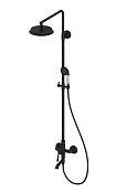 Wonzon & Woghand Steam Душевая стойка: смеситель, верхний и ручной душ, шланг, цвет: черный матовый WW-88739008-MB