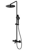 Wonzon & Woghand Stick Душевая стойка: смеситель, верхний и ручной душ, шланг, цвет: черный матовый WW-88739017-MB