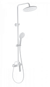 Wonzon & Woghand Душевая стойка: смеситель, верхний и ручной душ, шланг, держат, цвет: белый матовый WW-B3200-MW