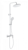 Wonzon & Woghand Душевая стойка: смеситель, верхний и ручной душ, шланг, держат, цвет: белый матовый WW-B3517-MW