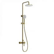 Wonzon & Woghand Душевая стойка: смеситель, верхний и ручной душ, шланг, цвет: брашированное золото WW-B2166-A-BG