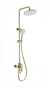 Wonzon & Woghand Душевая стойка: смеситель, верхний и ручной душ, шланг, цвет: брашированное золото WW-B2168-A-BG