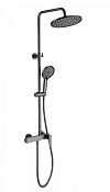 Wonzon & Woghand Душевая стойка: смеситель, верхний и ручной душ, шланг, держат, цвет: темный графит WW-B3517-BGG