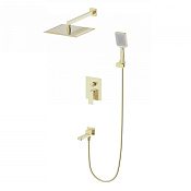 Wonzon & Woghand Cube 2.0 Душевой комплект встр: смеситель, верхний и ручной душ, цвет: браш. золото WW-88087068-BG