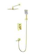 Wonzon & Woghand Diamond Душевой комплект встр: смеситель, верхний душ, цвет: брашированное золото WW-88939011-BG