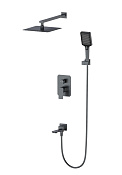 Wonzon & Woghand Diamond Душевой комплект встр: смеситель, верхний душ, шланг, цвет: темный графит WW-88939011-BGM
