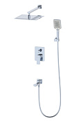 Wonzon & Woghand Edge Душевой комплект встр: смеситель, верхний душ, шланг, держатель, цвет: хром WW-88939003-CR
