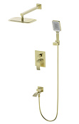 Wonzon & Woghand Fit Душевой комплект встр: смеситель, верхний душ, шланг, цвет: брашир. золото WW-88939009A-BG