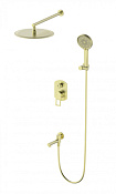 Wonzon & Woghand Frame Душевой комплект встр: смеситель, верхний душ, шланг,  цвет: брашир. золото WW-88939010-BG