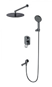 Wonzon & Woghand Frame Душевой комплект встр: смеситель, верхний душ, шланг, цвет: темный графит WW-88939010-BGM