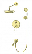 Wonzon & Woghand Steam Душевой комплект встр: смеситель, верхний душ, шланг,  цвет: брашир. золото WW-88939008-BG