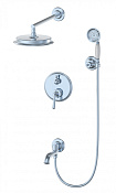 Wonzon & Woghand Steam Душевой комплект встр: смеситель, верхний душ, шланг, держатель, цвет: хром WW-88939008-CR