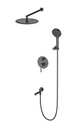 Wonzon & Woghand Stick Душевой комплект встр: смеситель, верхний душ, шланг, цвет: темный графит WW-88939017-BGM