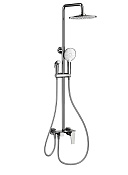 Wonzon & Woghand Душевая стойка: смеситель, верхний и ручной душ, шланг, держатель, цвет: хром WW-A30874-CR