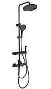 Wonzon & Woghand Solid Душевая стойка: термостат, верхний, ручной и гигиенич. душ, цвет: черный мат. WW-C3011-A1-MB