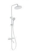 Wonzon & Woghand Capsule Душевая стойка: термостат, верхний и ручной душ, шланг, цвет: белый матовый WW-B3031-A1-MW