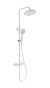 Wonzon & Woghand Capsule Душевая стойка: термостат, верхний и ручной душ, шланг, цвет: белый матовый WW-B3031-A-MW
