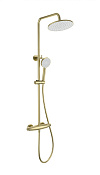 Wonzon & Woghand Capsule Душевая стойка: термостат, верхний и ручной душ, цвет: брашированное золото WW-B3031-A-BG