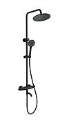 Wonzon & Woghand Capsule Душевая стойка: термостат, верхний и ручной душ шланг, цвет: черный матовый WW-B3031-A1-MB