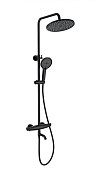 Wonzon & Woghand Capsule Душевая стойка: термостат, верхний и ручной душ шланг, цвет: черный матовый WW-B3031-A2-MB