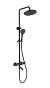 Wonzon & Woghand Capsule Душевая стойка: термостат, верхний и ручной душ шланг, цвет: черный матовый WW-B3031-A3-MB
