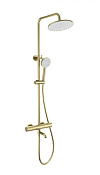 Wonzon & Woghand Inn Душевая стойка: термостат, верхний и ручной душ, шланг, цвет: брашир. золото WW-A3006-T1-BG