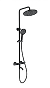 Wonzon & Woghand Inn Душевая стойка: термостат, верхний и ручной душ, шланг, цвет: черный матовый WW-B3065-T1-MB