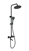 Wonzon & Woghand Inn Душевая стойка: термостат, верхний и ручной душ, шланг, цвет: черный матовый WW-B3047-A1-MB