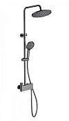 Wonzon & Woghand Muse Душевая стойка: термостат, верхний и ручной душ, шланг, цвет: темный графит WW-B3110-BGG
