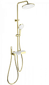 Wonzon & Woghand Muse Душевая стойка: термостат, верхний, ручной и гигиен. душ, цвет: брашир. золото WW-B3580-BG